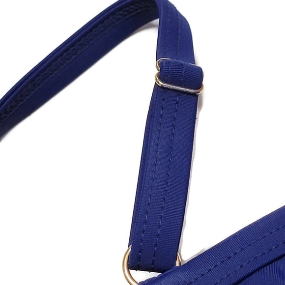 Fit 4 ur Hips Swimsuit Womens 8 Blue 3 Tiered Swim Romper One Piece Built In Bra - Picture 6 of 9